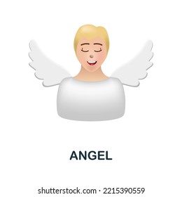 Angel icon. 3d illustration from christmas collection. Creative Angel 3d icon for web design, templates, infographics and more