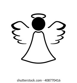 angel icon black simple