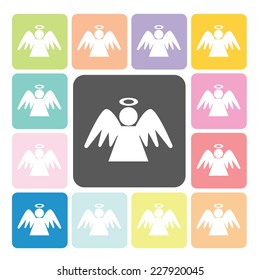 Angel Icon color set vector illustration.