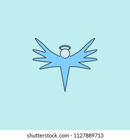 angel  icon. Element of angel and demon icon for mobile concept and web apps. Filled outline angel  icon can be used for web and mobile on blue background