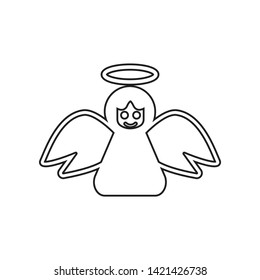 Angel icon. Element of winter for mobile concept and web apps icon. Outline, thin line icon for website design and development, app development