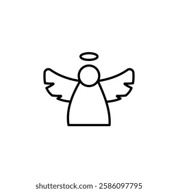 Angel icon Flat fill set collection