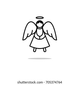 Angel icon. Heaven symbol. Flat design. Vector Illustration.