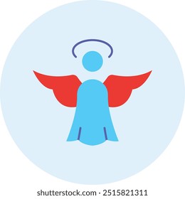 Angel Icon or Illustration Representing Christmas Symbols, Holiday Spirit, and Festive Decorations