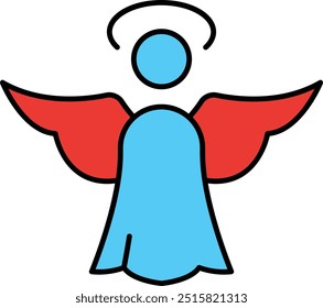 Angel Icon or Illustration Representing Christmas Symbols, Holiday Spirit, and Festive Decorations