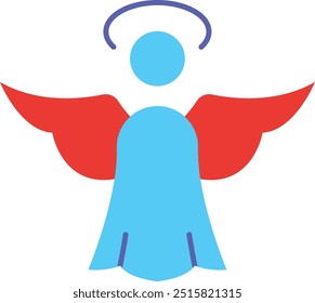 Angel Icon or Illustration Representing Christmas Symbols, Holiday Spirit, and Festive Decorations