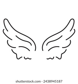 angel icon isolated on white background, vector illustration.