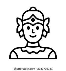 Angel Icon. Line Art Style Design Isolated On White Background