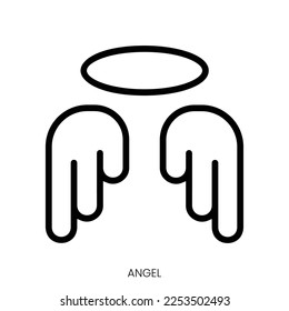 angel icon. Line Art Style Design Isolated On White Background