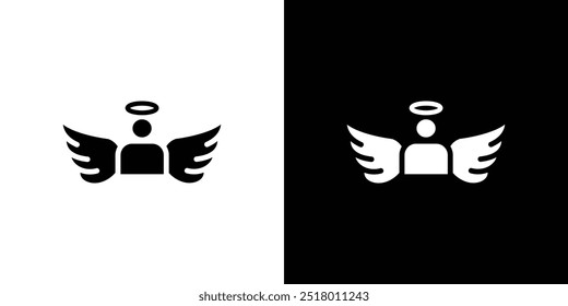 Angel icon logo set vector
