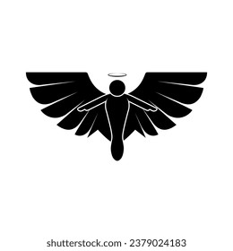 Angel Icon. Messenger of God, Saint Symbol for Design and Websites, Presentation or Application. 