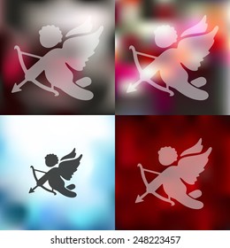 angel icon on blurred background