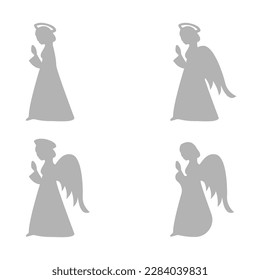 angel icon on a white background, vector illustration