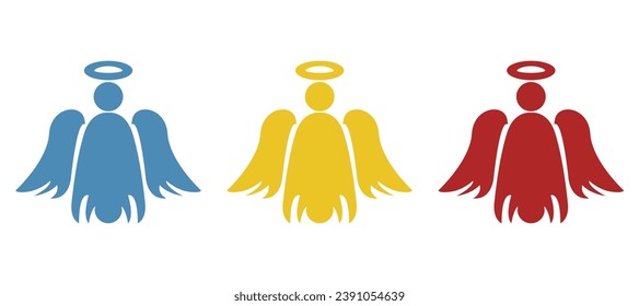 Angel icon on a white background, vector illustration