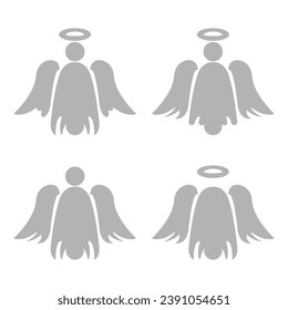 Angel icon on a white background, vector illustration