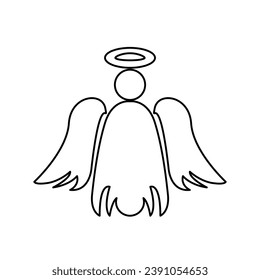 Angel icon on a white background, vector illustration