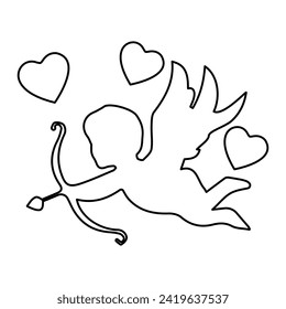 Angel icon on a white background, vector illustration