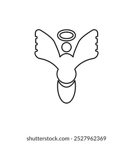 angel icon on white background, vector illustration