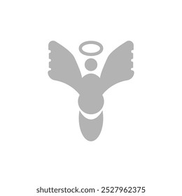 angel icon on white background, vector illustration