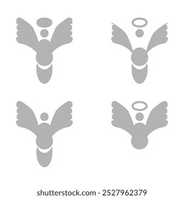 angel icon on white background, vector illustration
