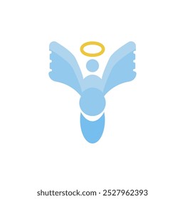 angel icon on white background, vector illustration