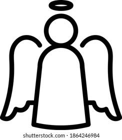 Angel Icon in Outline Style