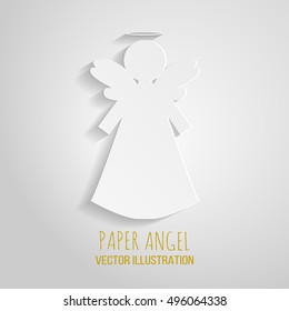 
Angel Icon. Paper angel on a white background. Paper christmas angel decoration vector design. Merry Christmas Angels Greeting Card. Vector template