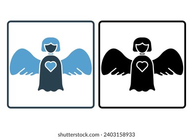 angel icon. icon related to Christmas and the end of the year. solid icon style. simple vector design editable