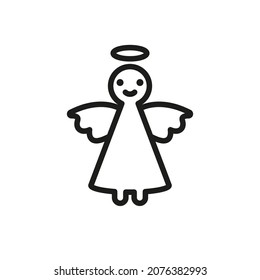 Angel icon. Simple linear vector illustration on a white background.
