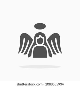 Angel icon. Solid or glyph style. Vector illustration. Enjoy this icon for your project.