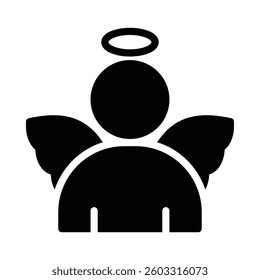 Angel Icon in Solid Style