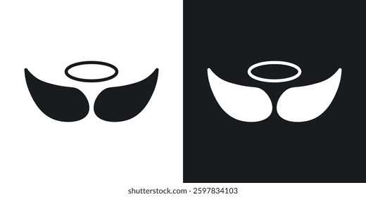 Angel icon symbol collection on white background.