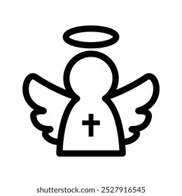 Ícone de anjo em linha fina estilo ilustração vetorial design gráfico