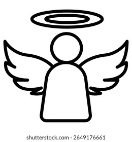 icono de ángel Diseño de Vector de línea delgada