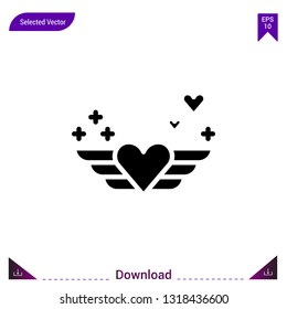 angel icon vector . Best modern, simple, isolated, romance , logo, flat icon for website design or mobile applications, UI / UX design vector format