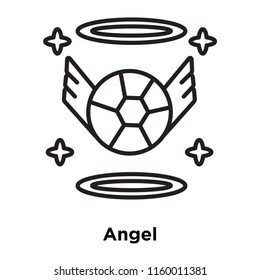 Angel icon vector isolated on white background, Angel transparent sign , sign and symbols in thin linear outline style