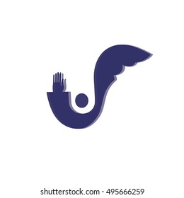 Angel icon vector. Angel isolated silhouette. Vector illustration