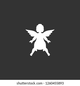 angel icon vector. angel sign on black background. angel icon for web and app