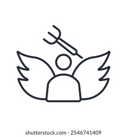 angel icon. vector.Editable stroke.linear style sign for use web design,logo.Symbol illustration.