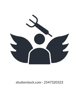 angel icon. vector.Editable stroke.linear style sign for use web design,logo.Symbol illustration.