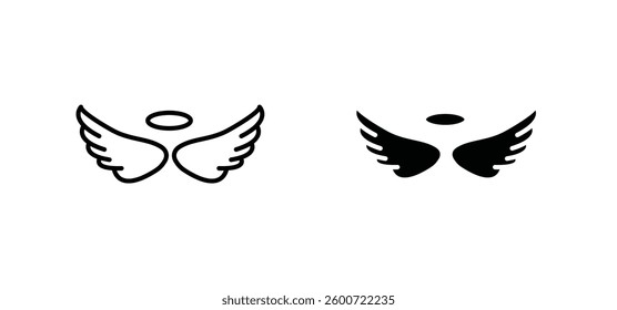 Angel icons set for apps and web ui designs. simple isolated graphics.