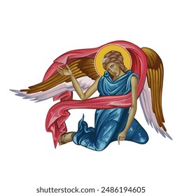 Angel  illustration in Byzantine style 