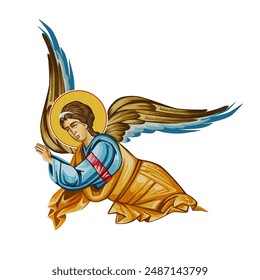 An Angel illustration in Byzantine style 