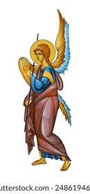 Angel illustration in Byzantine style isolated