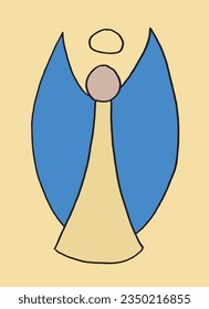 Angel illustration image. 
Hand drawn image artwork of an angel. 
Simple cute original logo.
Hand drawn vector illustration for posters, cards, t-shirts.