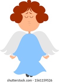 Ángel, ilustración, vector sobre fondo blanco.