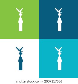 Angel Of Independence Of Mexico Flat four color minimal icon set