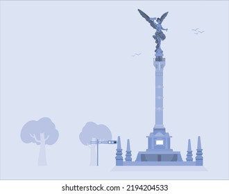 El Ángel de la Independencia se encuentra en el centro de una rotonda en la Ciudad de México, México.