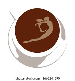 ángel interior taza de café, elemento de diseño gráfico vectorial