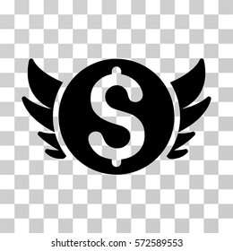 Angel Investment icon. Vector illustration style is flat iconic symbol, black color, transparent background. Designed for web and software interfaces.